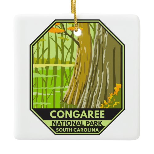 Congaree National Park South Carolina Retro Ceramic Ornament