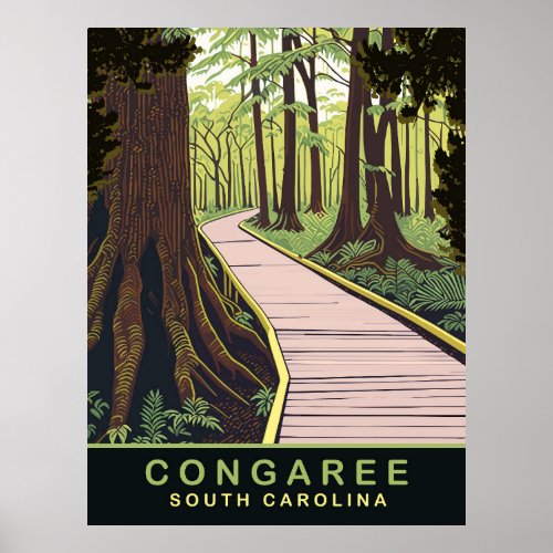 Congaree National Park South Carolina Travel Poster