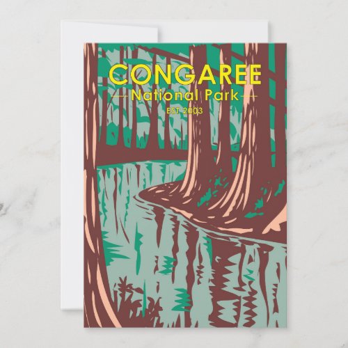 Congaree National Park South Carolina Vintage  Holiday Card