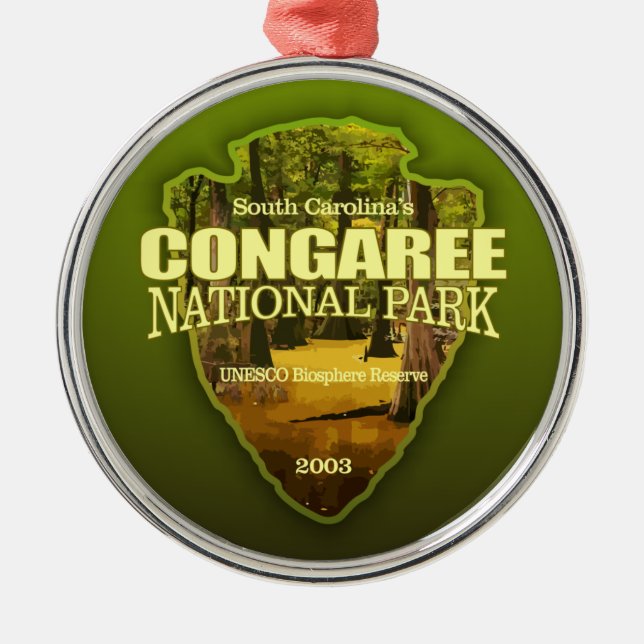 Congaree NP (arrowhead) Metal Ornament (Front)