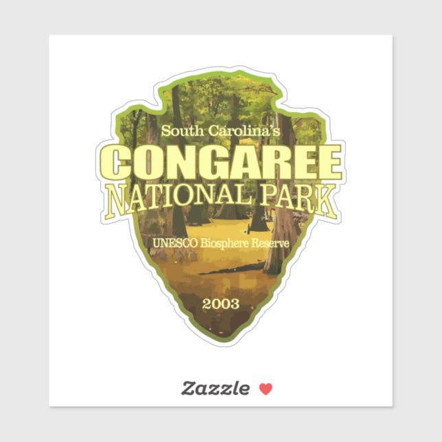 Congaree NP (arrowhead) Sticker (Sheet)