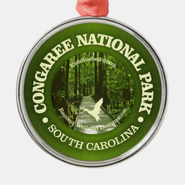 Congaree NP (rd)2 Metal Ornament (Front)