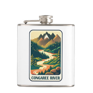 Congaree River South Carolina Colors Flask