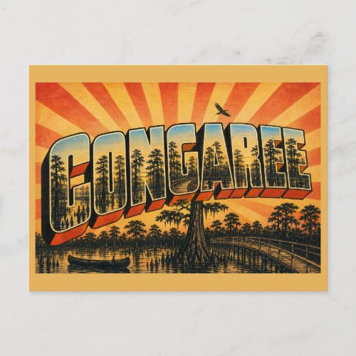 Congaree SC Old Growth Floodplain Forest Art Postcard