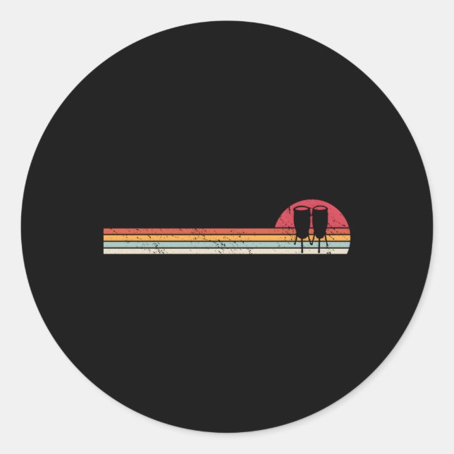 Congas Player Drummer Musician Conga For Classic Round Sticker (Front)