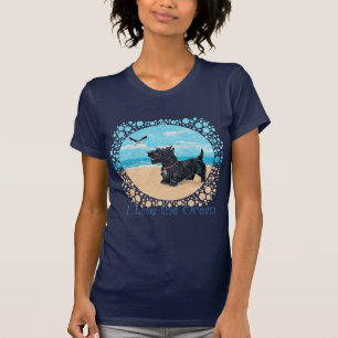 Congenial Scottish Terrier at the Beach T-Shirt