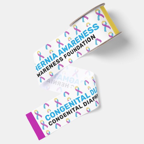 Congenital Diaphragmatic Hernia Awareness Pattern Grosgrain Ribbon
