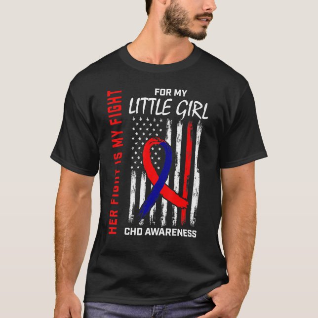 Congenital Heart CHD Awareness Little Girl Daughte T-Shirt (Front)