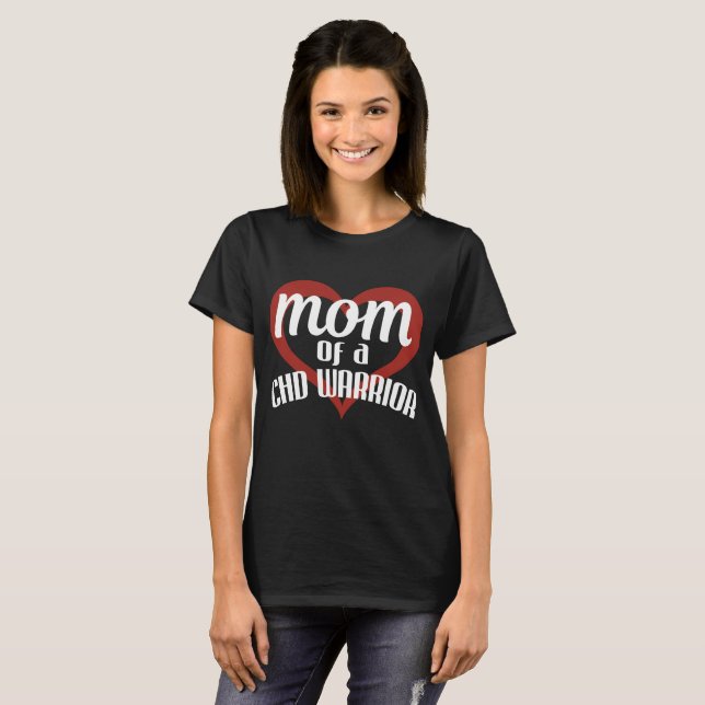 Congenital Heart Defect Awareness Mom T-shirt CHD (Front Full)