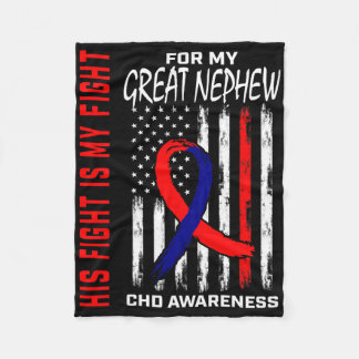 Congenital Heart Defect Chd Awareness Great Nephew Fleece Blanket