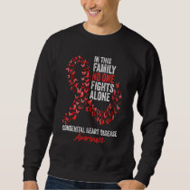 Congenital Heart Disease Awareness Month Red Ribbo Sweatshirt