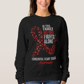 Congenital Heart Disease Awareness Month Red Ribbo Sweatshirt