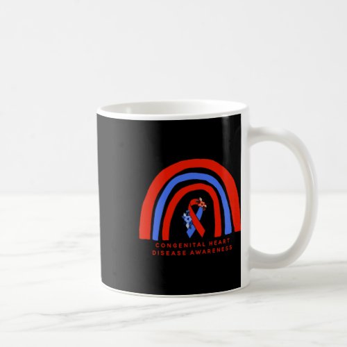 Congenital Heart Disease Awareness Red Blue Ribbon Coffee Mug