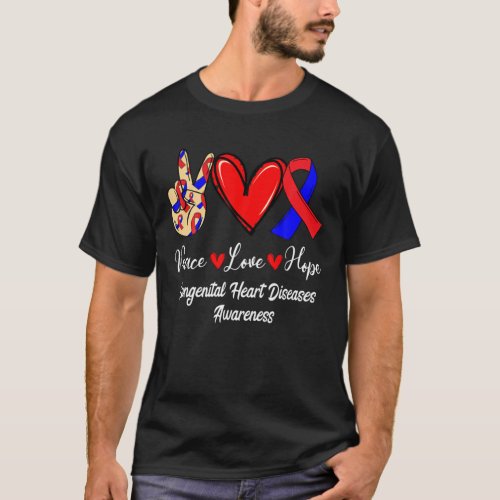 Congenital Heart Diseases CHD Awareness Love Hope T_Shirt