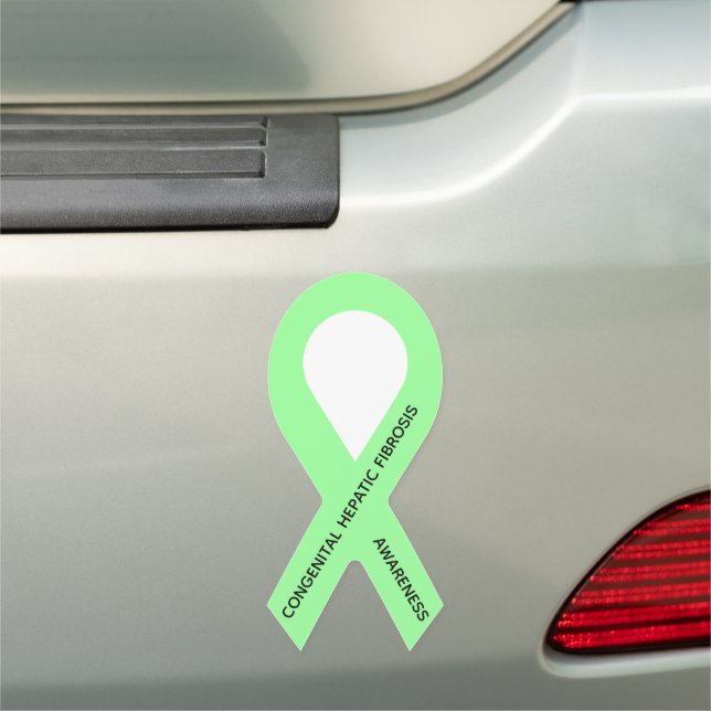 Congenital Hepatic Fibrosis Awareness Mint Ribbon Car Magnet (In Situ)