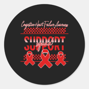 Congestive Heart Failure Awareness Support Squad R Classic Round Sticker