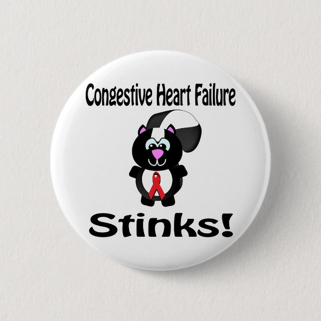 Congestive Heart Failure Stinks Skunk Awareness Button (Front)