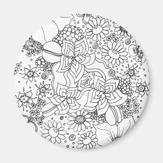 Conglomeration of Flowers Magnet (Front)