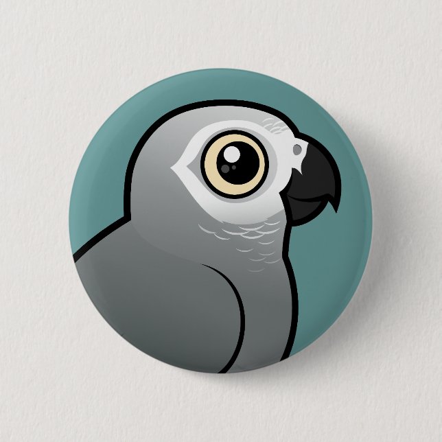 Congo African Grey Button (Front)