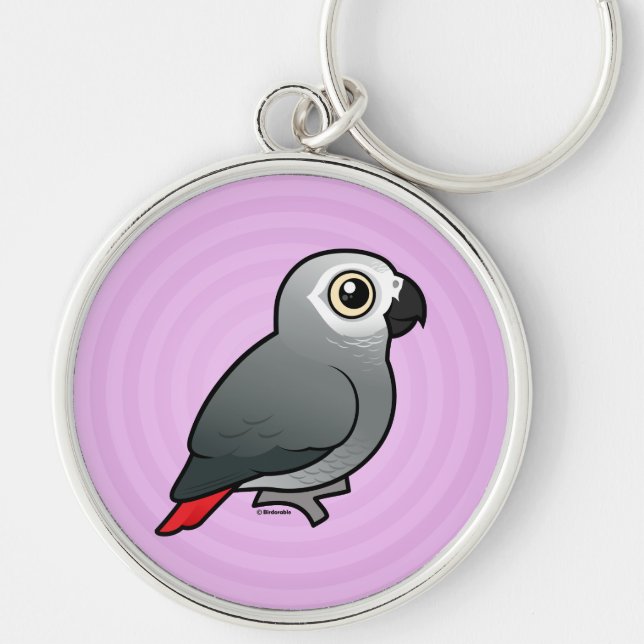 Congo African Grey Keychain (Front)