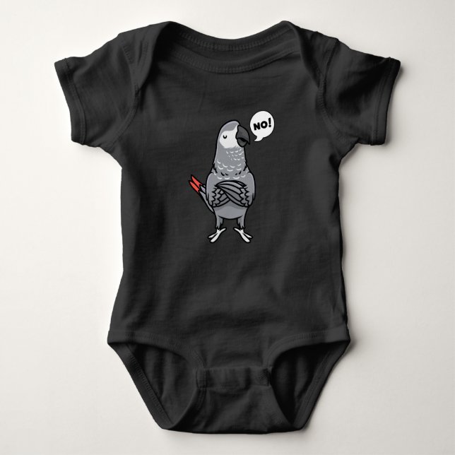 Congo African Grey Parrot Baby Bodysuit (Front)