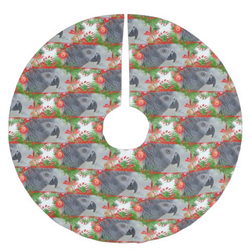 Congo African Grey Parrot Christmas Brushed Polyester Tree Skirt