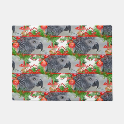 Congo African Grey Parrot Christmas Doormat