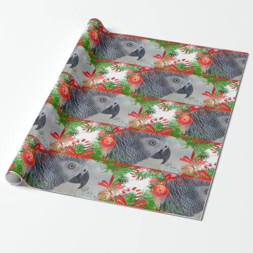 Congo African Grey Parrot Christmas Wrapping Paper