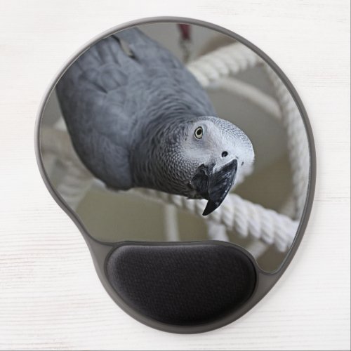 Congo African Grey Parrot Having Fun Gel Mouse Pad