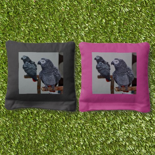 Congo African Grey Parrot in Mirror Cornhole Bags