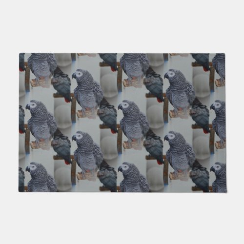 Congo African Grey Parrot in Mirror Doormat