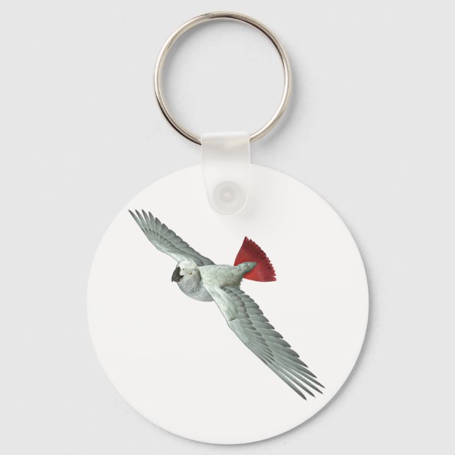 Congo African Grey Parrot Keychain (Front)