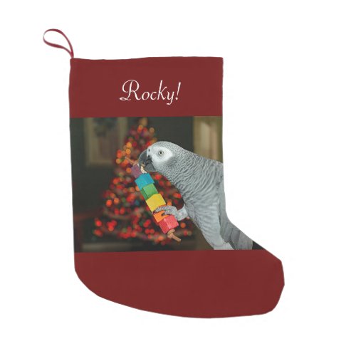Congo African Grey Parrot Merry Christmas Tree Small Christmas Stocking