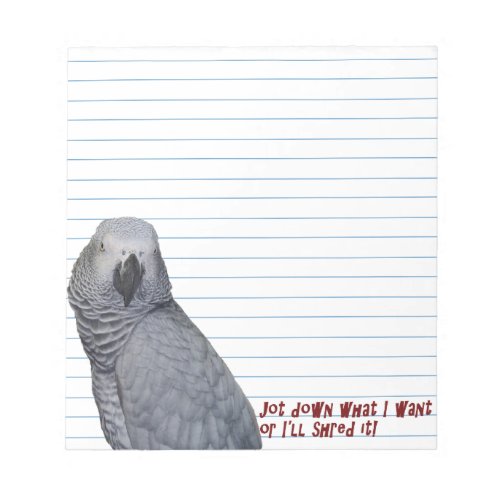 Congo African Grey Small Notepad