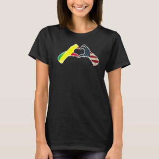 Congo American USA Flag USA Congolese Heart 1 T-Shirt