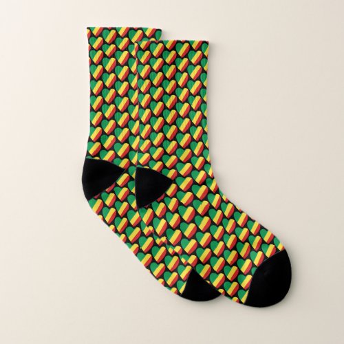 Congo_B Flag Hearts Socks