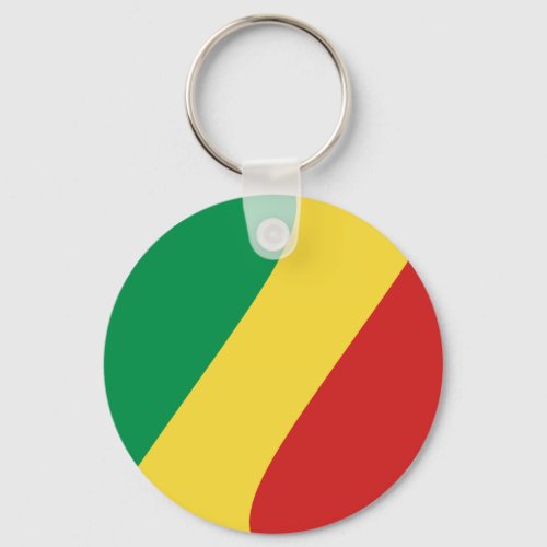 Congo_Brazzaville Fisheye Flag Keychain