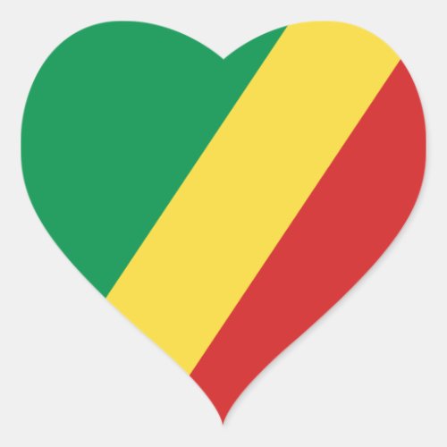 Congo_Brazzaville Flag Heart Sticker