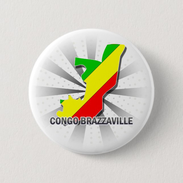 Congo Brazzaville Flag Map 2.0 Button (Front)