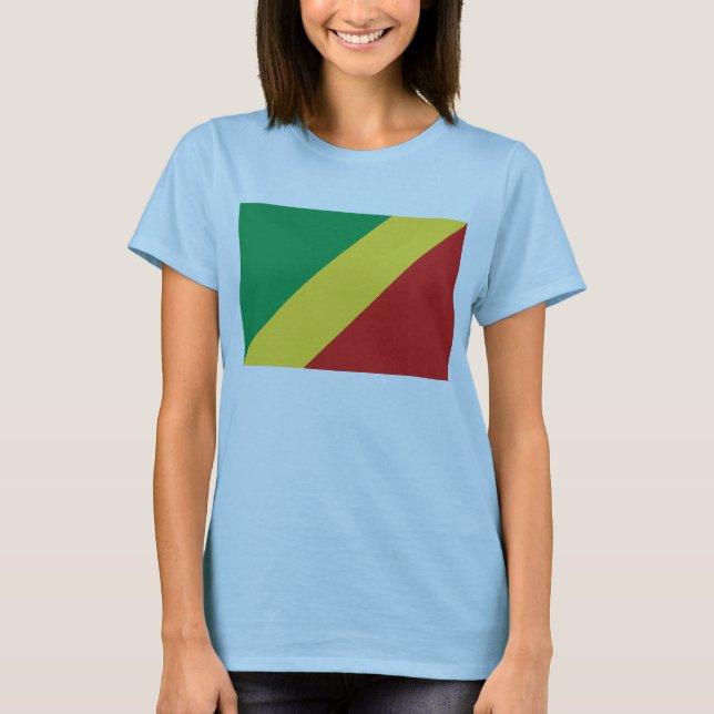 Congo-Brazzaville Flag x Map T-Shirt (Front)