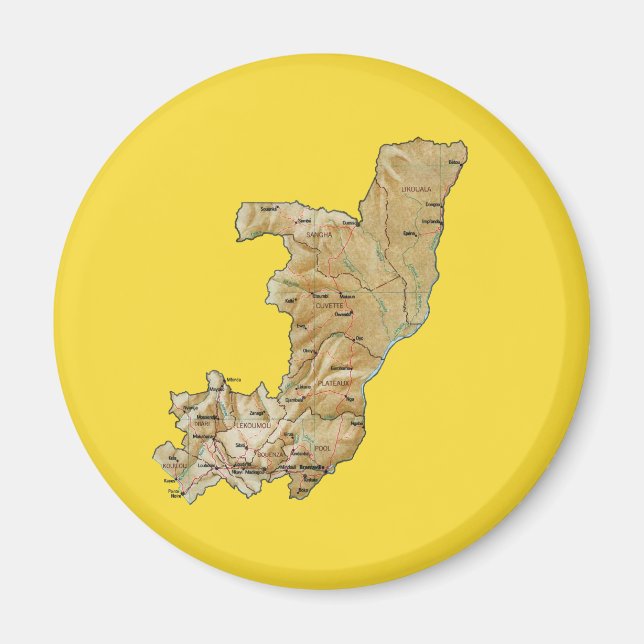Congo-Brazzaville Map Magnet (Front)