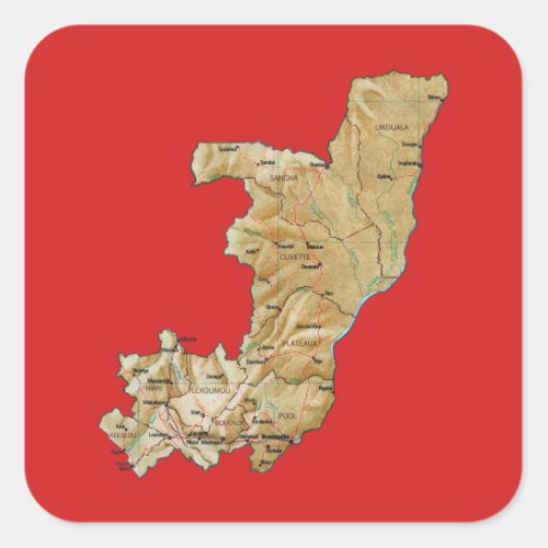 Congo_Brazzaville Map Sticker