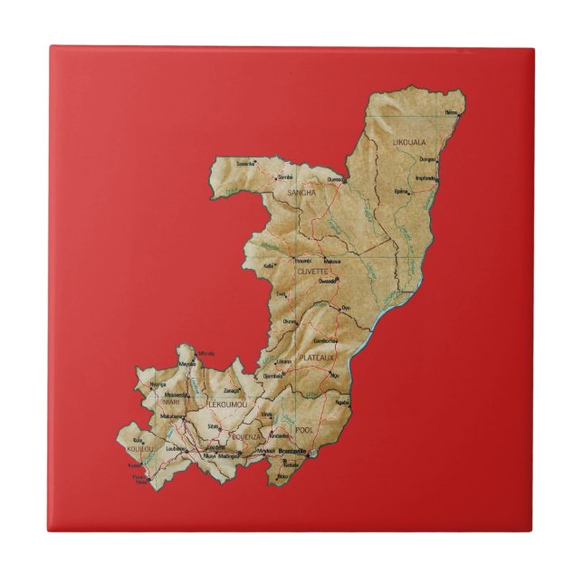 Congo-Brazzaville Map Tile (Front)