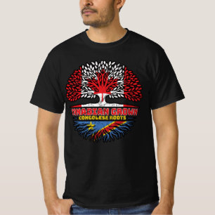 Congo Congolese Canadian Canada Tree Roots Flag T-Shirt