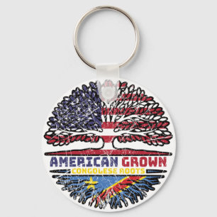 Congo Congolese US American USA United States Tree Keychain