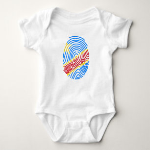 Congo Democratic Republic Flag Fingerprint Baby Bodysuit