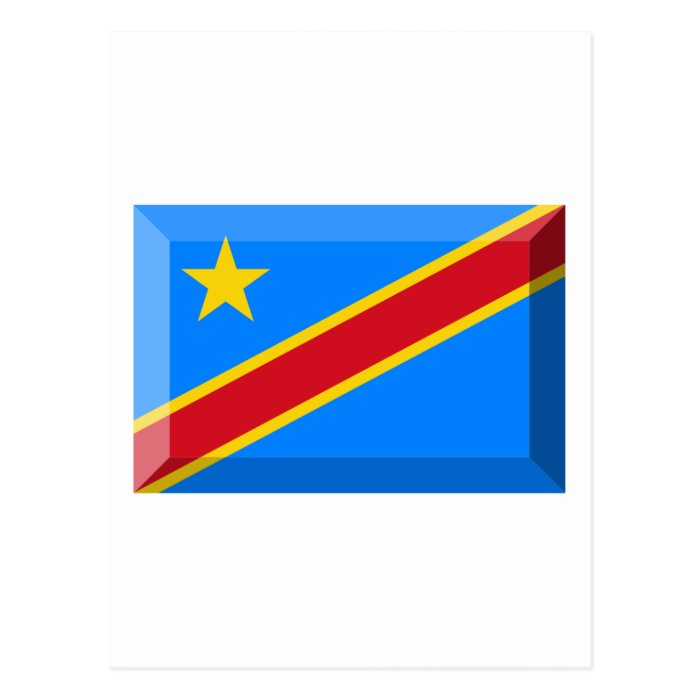 Congo Democratic Republic Flag Jewel Post Card