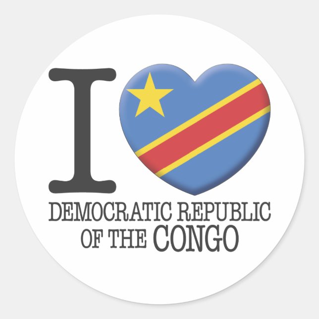 Congo, Democratic Republic of the Classic Round Sticker (Front)