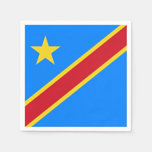 Congo _ Democratic Republic of the Congo Flag Paper Napkins