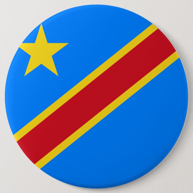 Congo - Democratic Republic of the Congo Flag Pinback Button (Front)